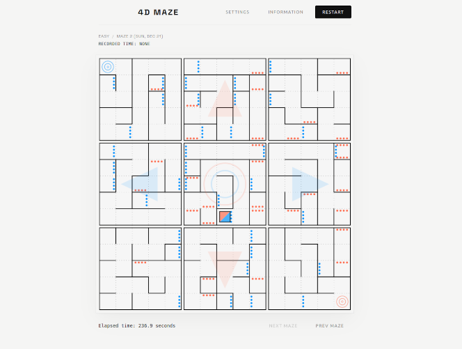 4D maze game screenshot