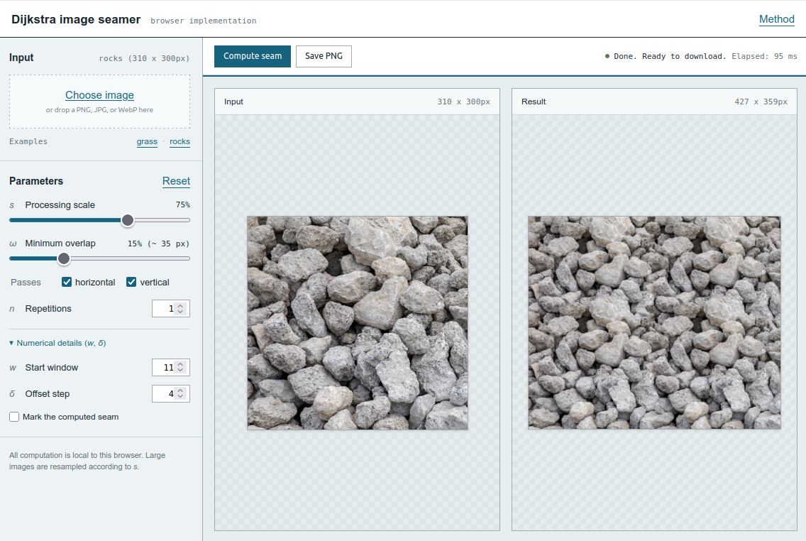 Dijkstra Image Seamer screenshot