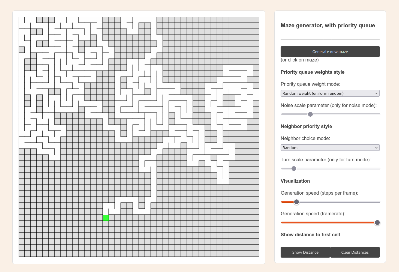 maze generation screenshot